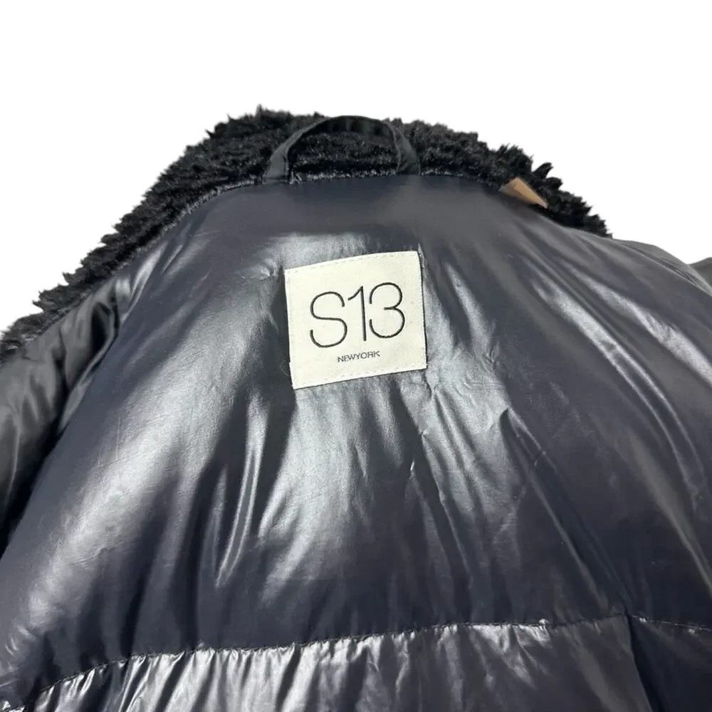 S13 SAM. NY Down Eskimo Coat Black Size XS Faux Fur Hood Jacket Warm - Picture 7 of 12